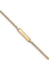 delightful 14k real gold Cuban ID baby bracelet